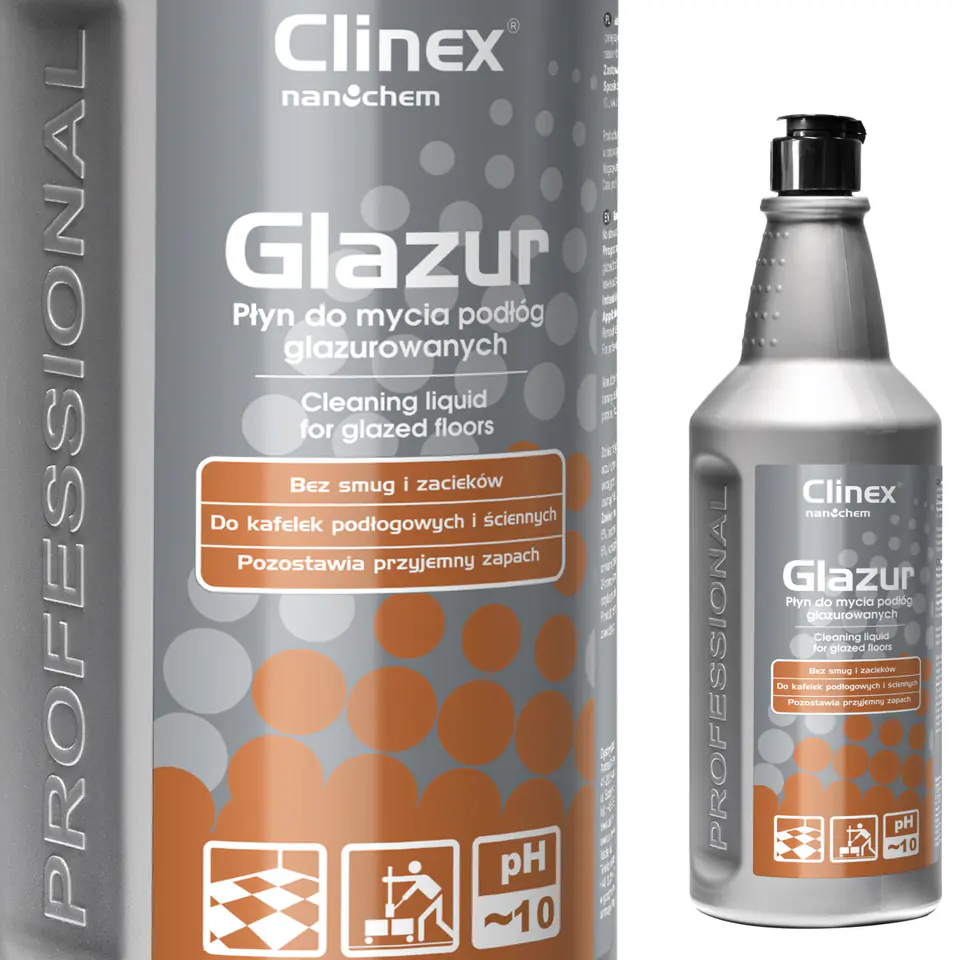 ⁨Liquid for washing floors tiles, stone tiles CLINEX Glazur 1L⁩ at Wasserman.eu