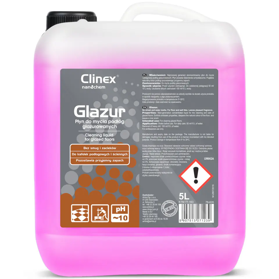 ⁨Floor cleaner for stone tile tiles CLINEX Glaze 5L⁩ at Wasserman.eu