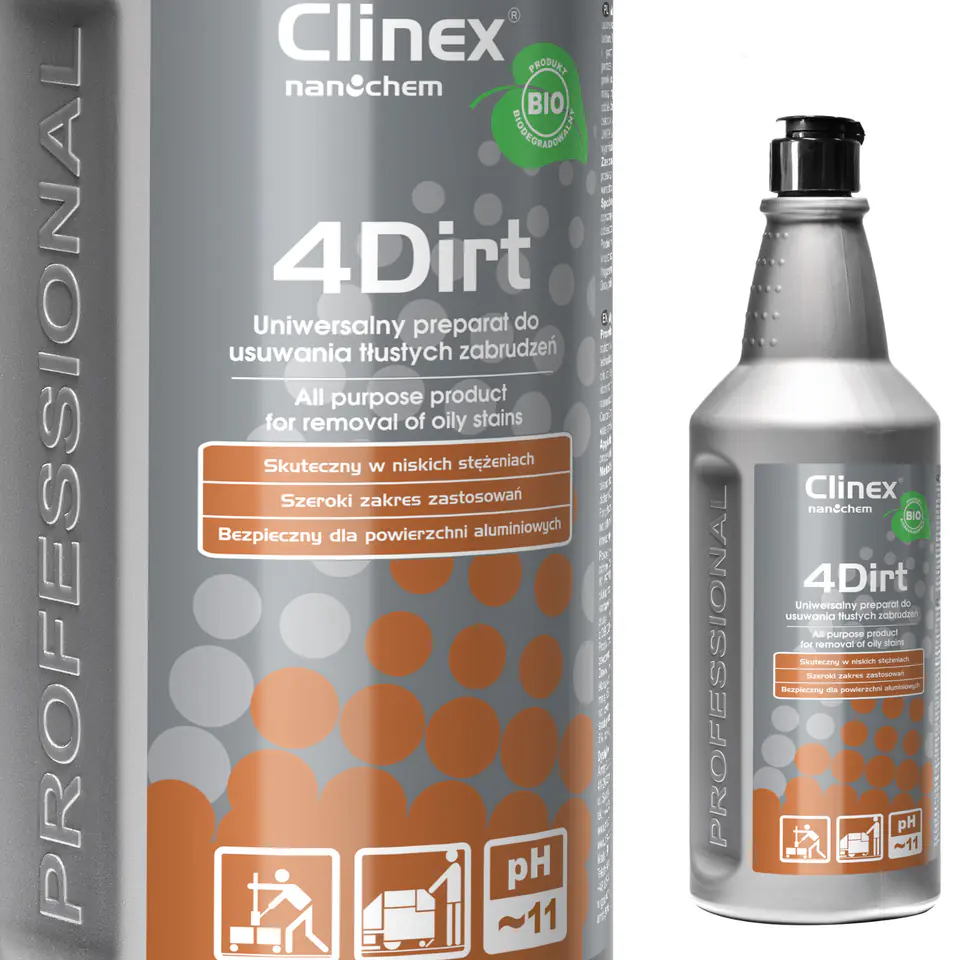 ⁨Concentrate greasy dirt remover CLINEX 4Dirt 1L⁩ at Wasserman.eu
