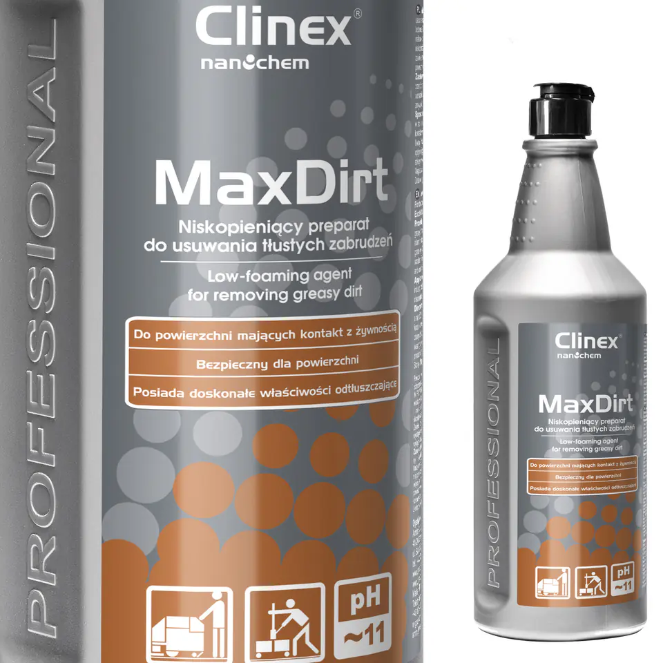 ⁨Concentrated product for removing difficult dirt CLINEX MaxDirt 1L⁩ at Wasserman.eu