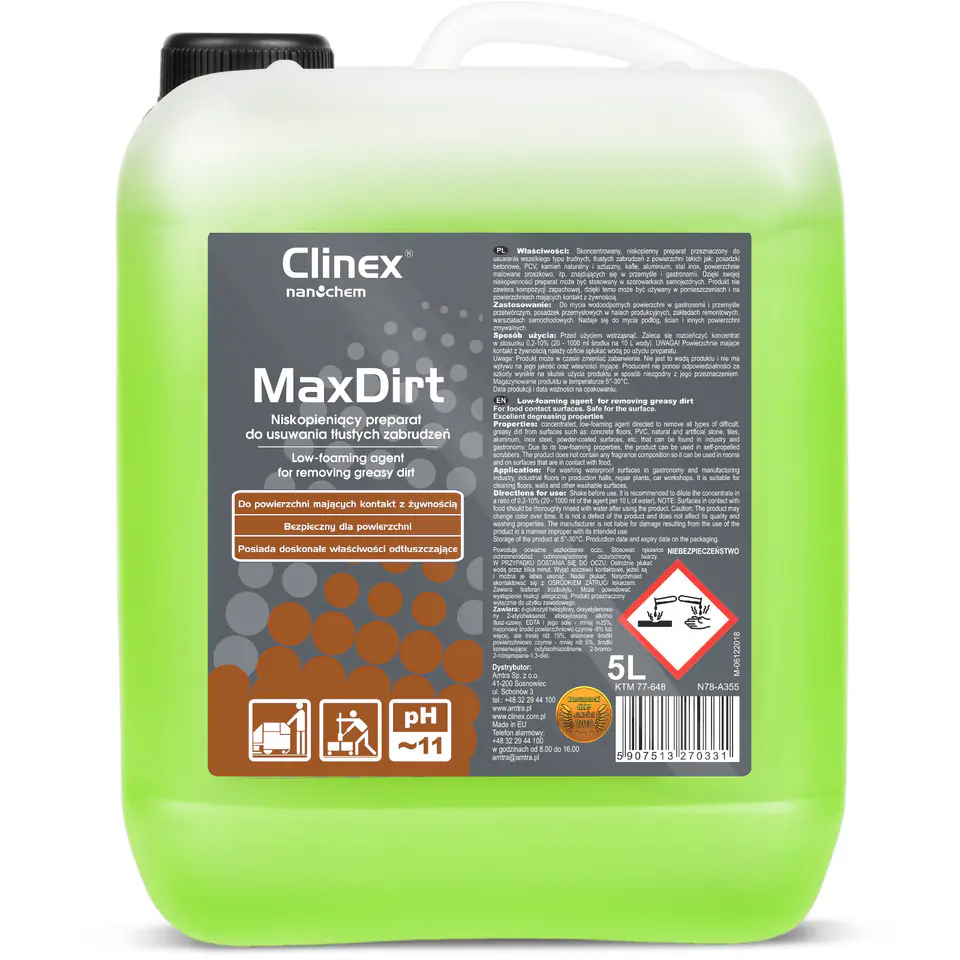 ⁨CLINEX MaxDirt 5L concentrated dirt remover⁩ at Wasserman.eu