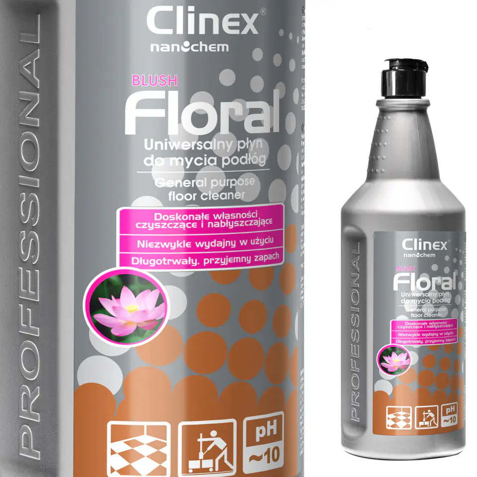 ⁨Floor cleaner without streaks gloss fragrance CLINEX Floral - Blush 1L⁩ at Wasserman.eu