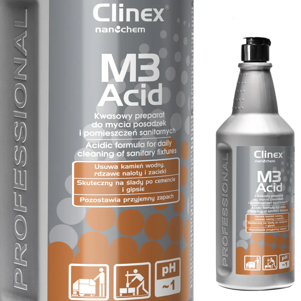 ⁨Concentrate acidic liquid for washing bathrooms of sanitary rooms CLINEX M3 Acid 1L⁩ at Wasserman.eu