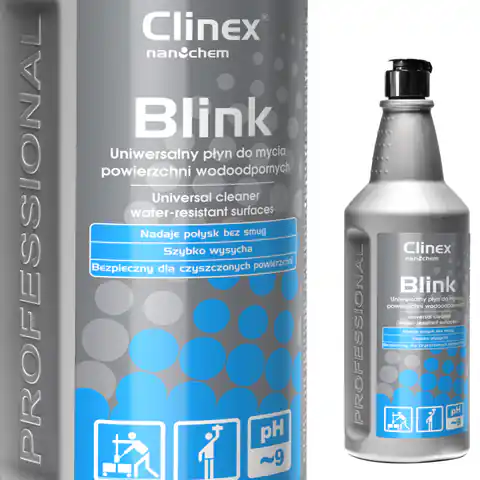 ⁨Uniwersalny płyn do mycia powierzchni bez smug połysk zapach cytryny CLINEX Blink 1L⁩ w sklepie Wasserman.eu