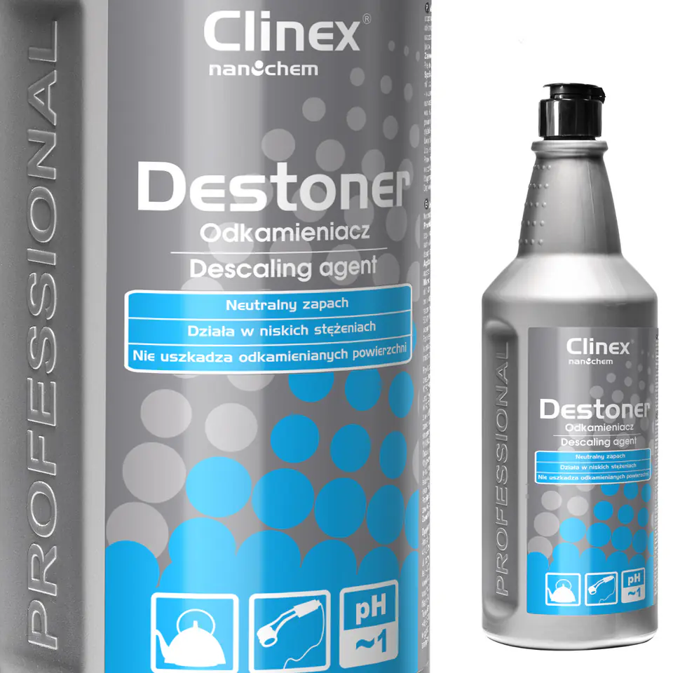 ⁨Concentrate strong descaler for catering equipment CLINEX Destoner 1L⁩ at Wasserman.eu