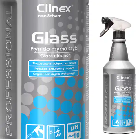 ⁨Profesjonalny płyn do mycia szyb luster szkła bez smug i zacieków CLINEX Glass 1L⁩ w sklepie Wasserman.eu
