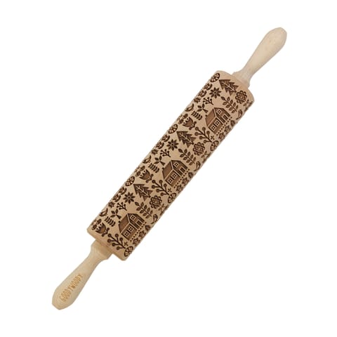 ⁨Wałek do ciasta duży skandynawska wioska + szczotka⁩ w sklepie Wasserman.eu