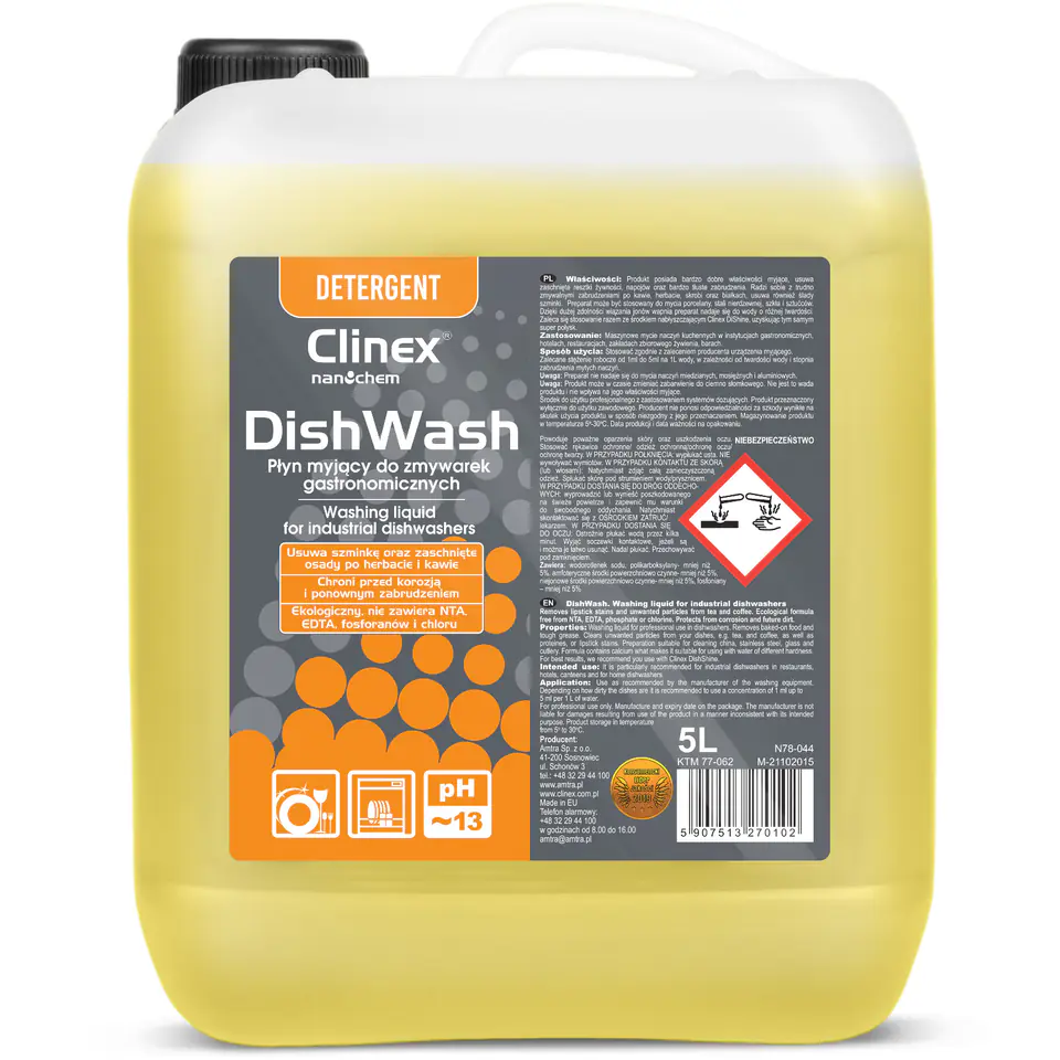 ⁨Concentrate food dishwasher liquid CLINEX DishWash 5L⁩ at Wasserman.eu