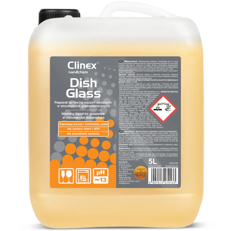 ⁨Dishwasher cleaner for glass cleaning removes coffee deposits CLINEX DishGlass 5L⁩ at Wasserman.eu