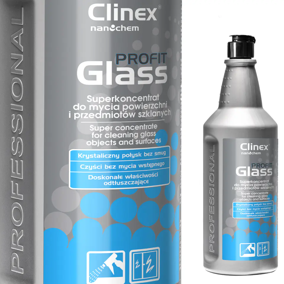 ⁨Effective concentrate for cleaning glass mirrors stainless steel CLINEX PROFIT Glass 1L⁩ at Wasserman.eu