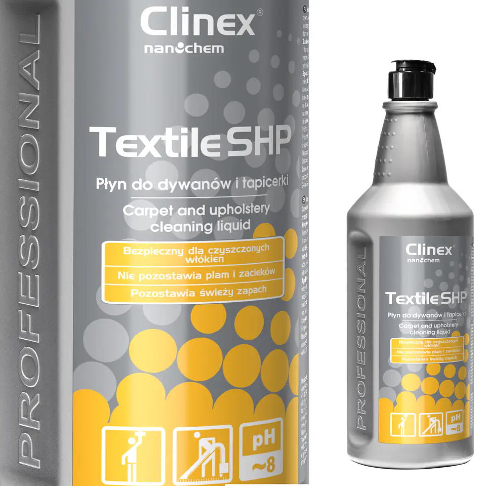 Washing liquid for cleaning furniture and upholstery carpets CLINEX Textile SHP 1L at Wasserman.eu