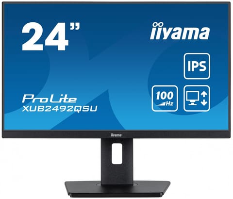 ⁨Monitor 23.8 inches ProLite XUB2492QSU-B1 IPS,QHD,USB-C,100Hz,3xUSB(3.2),HDMI,DP 300cd/m2,FreeSync,2x2W,HAS(150mm),PIVOT⁩ at Wasserman.eu