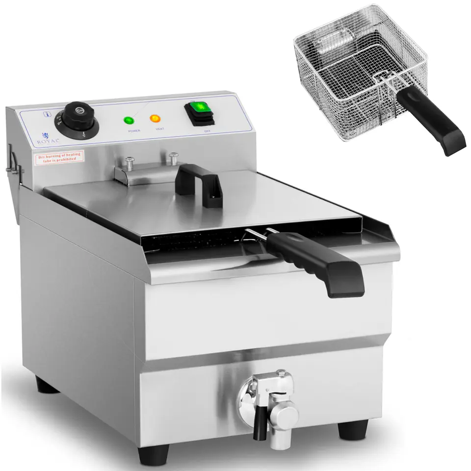 ⁨Adjustable electric fryer with drain tap 230 V 3200 W 13 l⁩ at Wasserman.eu