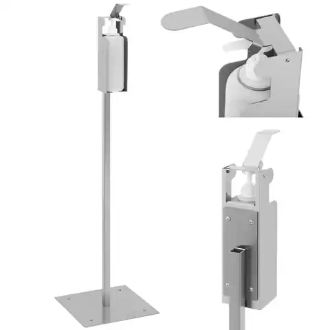 ⁨Elbow hand disinfection stand station with 1 l bottle⁩ at Wasserman.eu