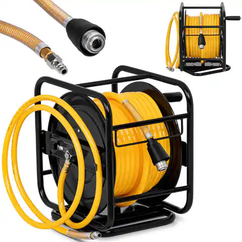⁨Hose pressure pneumatic hose on rotary drum reel 360 8 bar 30 m + 2 m⁩ at Wasserman.eu
