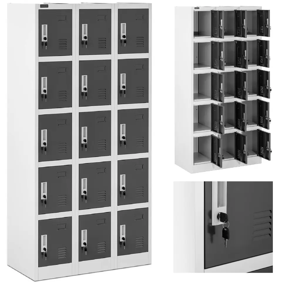 ⁨Locker with social storage metal for cloakroom 15 key boxes⁩ at Wasserman.eu