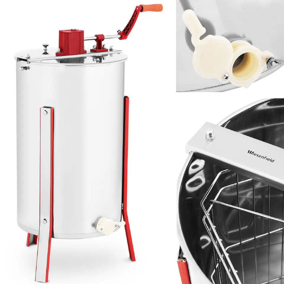 ⁨Honey extractor honey centrifuge manual 3 frame stainless steel⁩ at Wasserman.eu