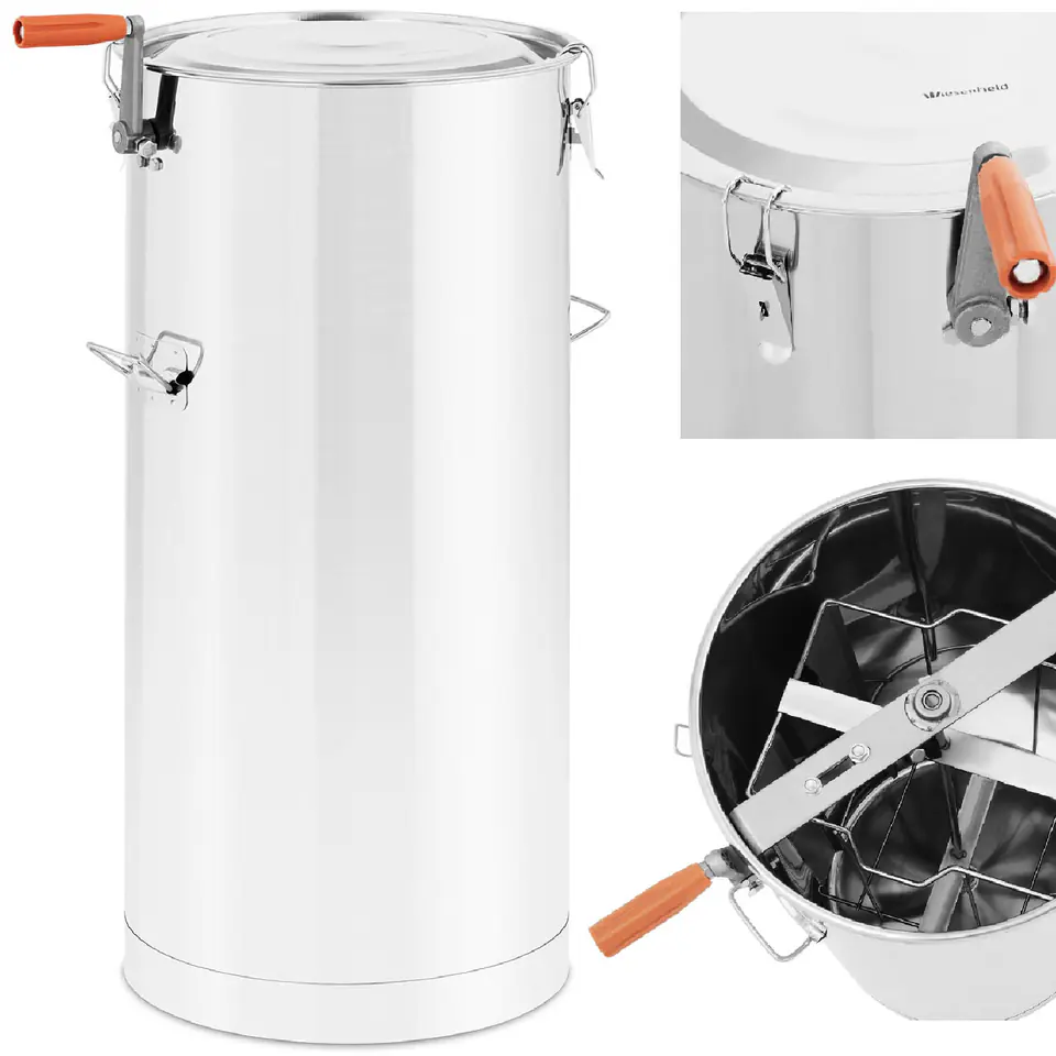 ⁨Honey extractor honey centrifuge manual 2 frame stainless steel⁩ at Wasserman.eu