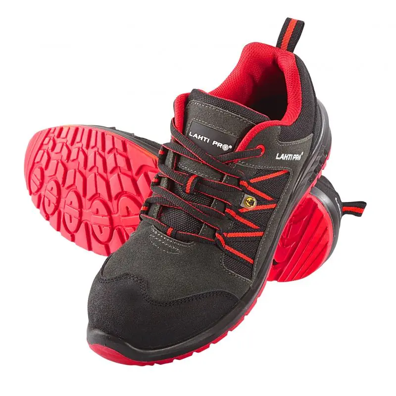 ⁨Shoes esd suede/oxford graphite-red, s1 src, "47", ce,lahti⁩ at Wasserman.eu