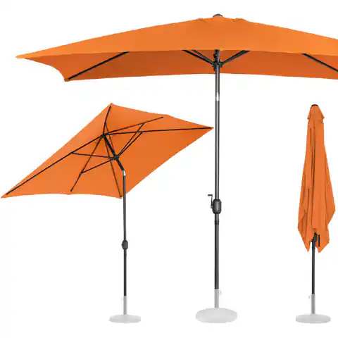 ⁨Parasol ogrodowy prostokątny uchylny z korbką 200 x 300 cm pomarańczowy⁩ w sklepie Wasserman.eu