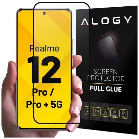 ⁨Szkło hartowane na ekran do etui Alogy Full Glue case friendly do Realme 12 PRO / Realme 12 PRO+ PLUS 5G⁩ w sklepie Wasserman.eu