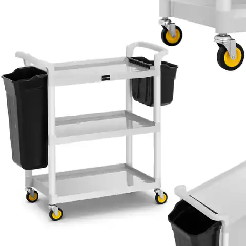 ⁨Hotel service trolley for cleaning 2 plastic containers up to 150 kg⁩ at Wasserman.eu