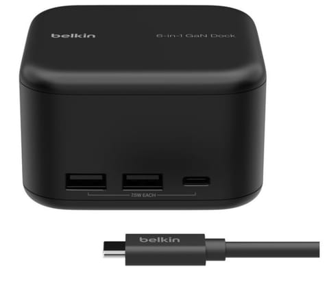 ⁨GaN 6in1 USB-A USB-C Eth HDMI PD Docking Station⁩ at Wasserman.eu