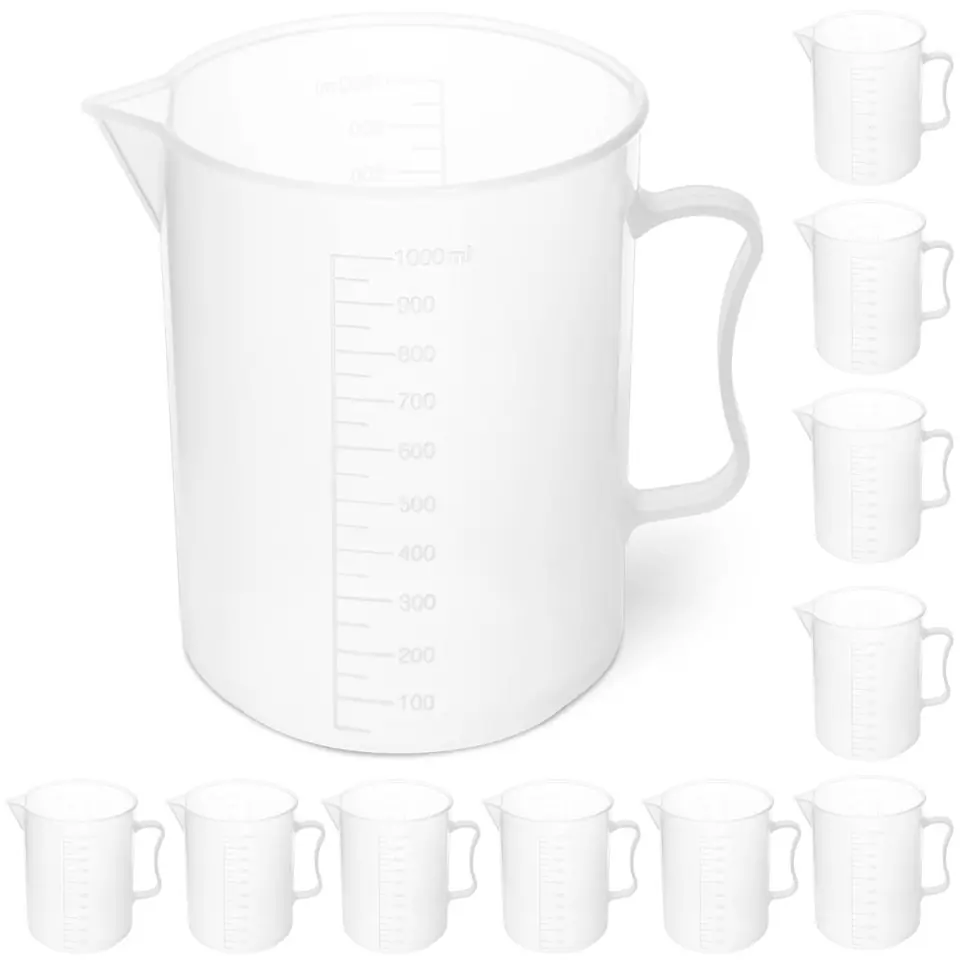 ⁨Plastic laboratory beaker with graduation 1000 ml - 10 pcs.⁩ at Wasserman.eu