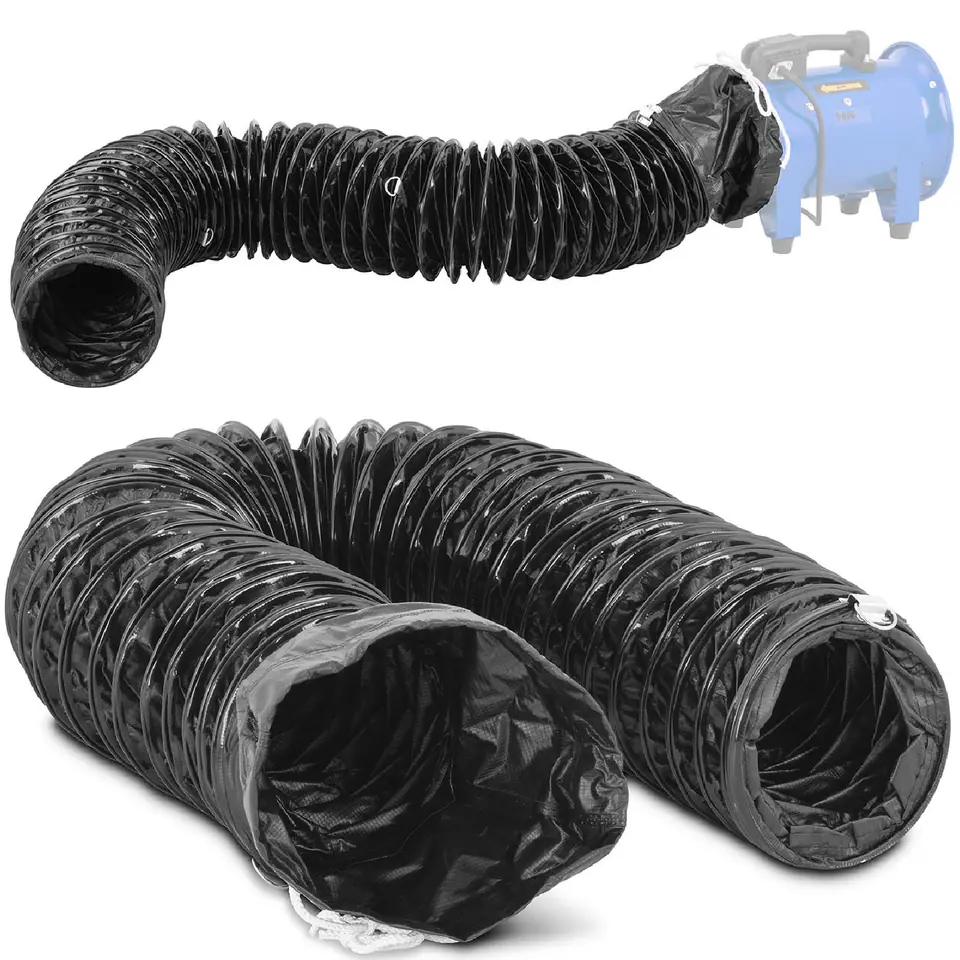 ⁨Exhaust hose pipe for industrial blower fan medium. 200 mm length 5 m⁩ at Wasserman.eu
