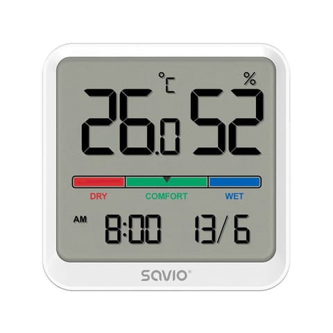 ⁨Temp./humidity sensor SAVIO CT-01/W white⁩ at Wasserman.eu