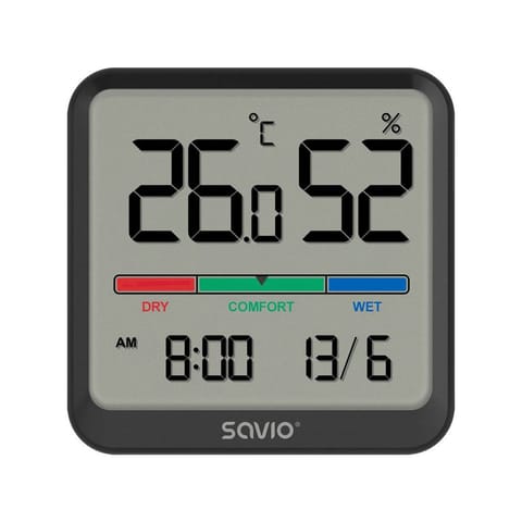 ⁨Temp./humidity sensor SAVIO CT-01/B black⁩ at Wasserman.eu