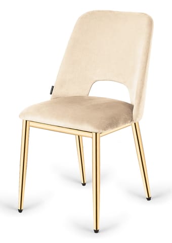 ⁨Krzesło tapicerowane GOTI CREAM VELVET GOLD⁩ w sklepie Wasserman.eu