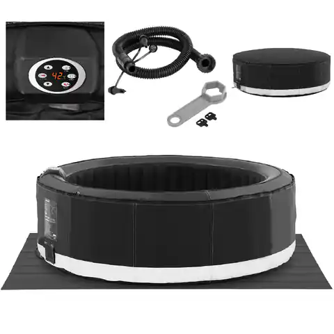⁨Inflatable garden jacuzzi with massage 6 persons 42C 1000 l black⁩ at Wasserman.eu