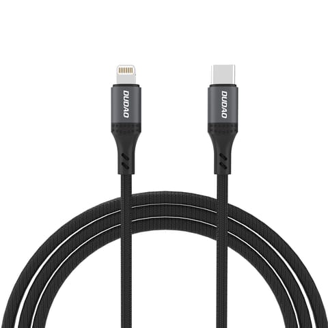 ⁨Kabel przewód w oplocie USB-C - iPhone Lightning 30W 1.2m - czarny⁩ w sklepie Wasserman.eu