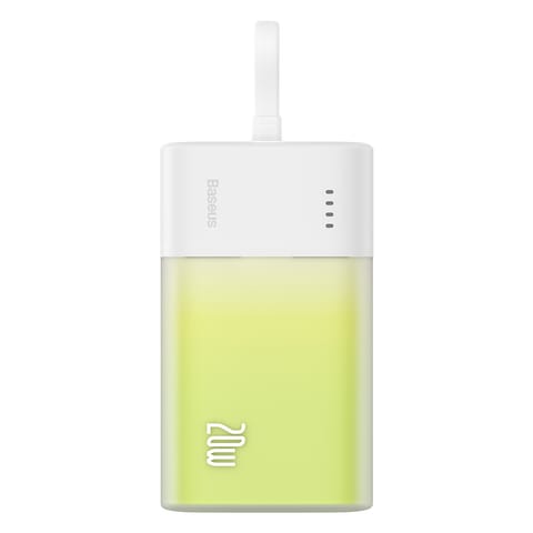 ⁨Powerbank Popsicle 5200mAh 20W z kablem Lightning 60W/20V/3A/30cm - biało-zielony⁩ w sklepie Wasserman.eu