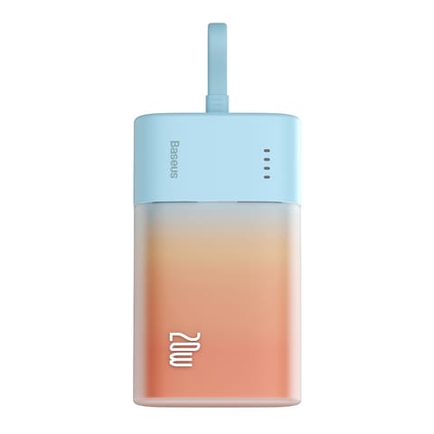 ⁨Powerbank Popsicle 5200mAh 20W z kablem Lightning 60W/20V/3A/30cm - niebiesko-pomarańczowy⁩ w sklepie Wasserman.eu