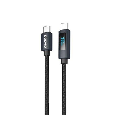Kabel przewód L7C USB-A - USB-C 100W z wyświetlaczem LED 1m - czarny w sklepie Wasserman.eu