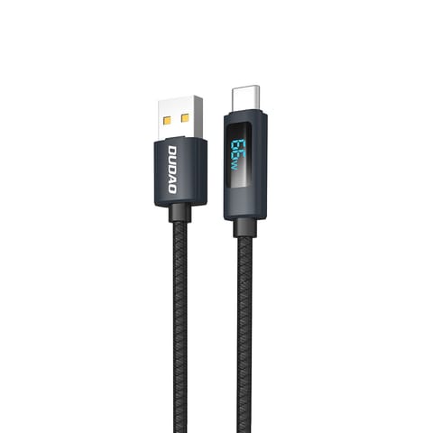 Kabel przewód L7T USB-A - USB-C 66W z wyświetlaczem LED 1m - czarny w sklepie Wasserman.eu
