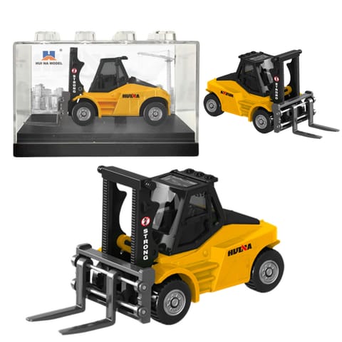 ⁨Wózek Widłowy Metalowy Model Kolekcjonerski Huina Żółty 1:80⁩ w sklepie Wasserman.eu