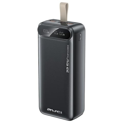 ⁨AWEI PowerBank PA-12 30000mAh 22.5W      czarny/black⁩ w sklepie Wasserman.eu