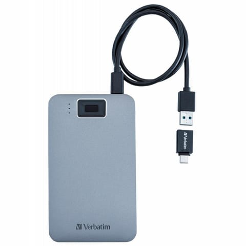 ⁨Dysk zewnętrzny Verbatim Fingerprint     Secure HDD USB 3.2 Gen 1 1TB szary 53652⁩ w sklepie Wasserman.eu