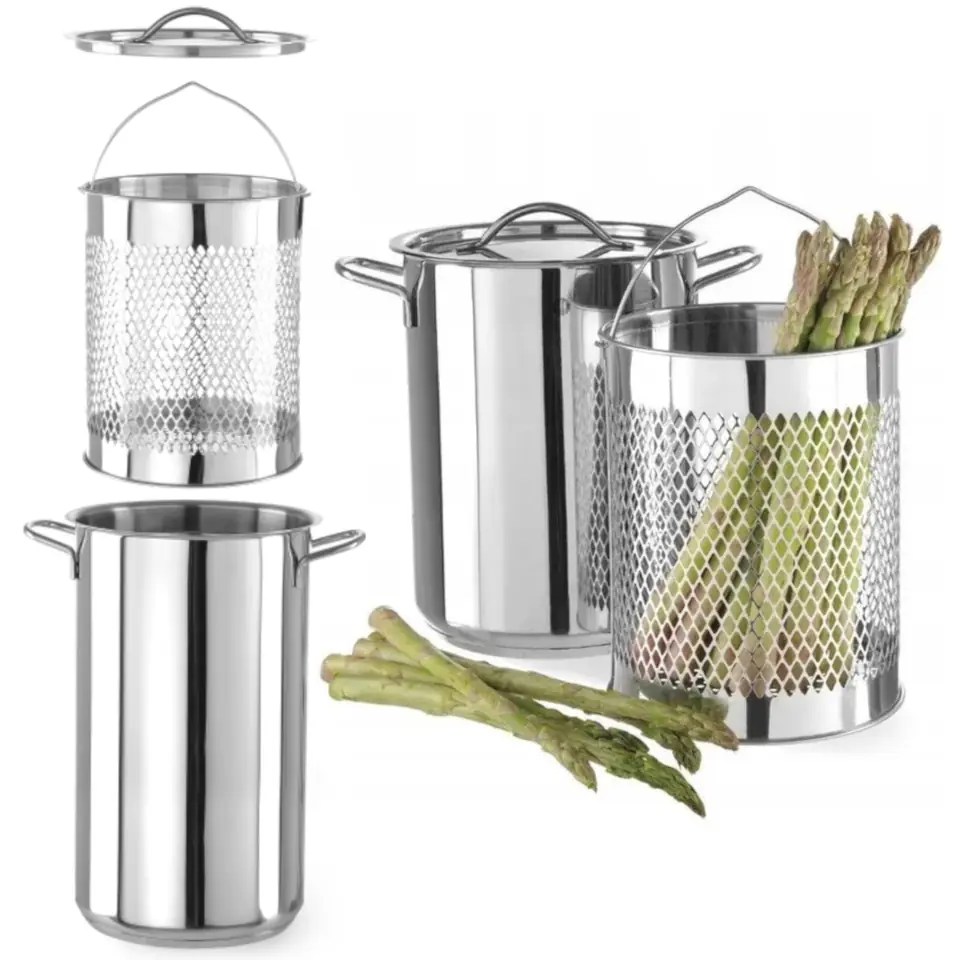 Asparagus pot with lid insert XL 5.5 l - Hendi 833100 at Wasserman.eu