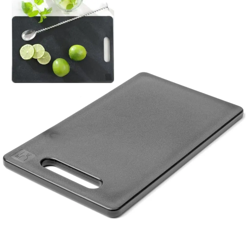 ⁨Universal cutting board with handle 250 x 150 mm black - Hendi 826478⁩ at Wasserman.eu