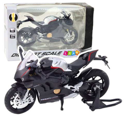 ⁨Motocykl Sportowy Metalowy Światła Dźwięki Srebrne Elementy Czarny V4 1:12⁩ w sklepie Wasserman.eu