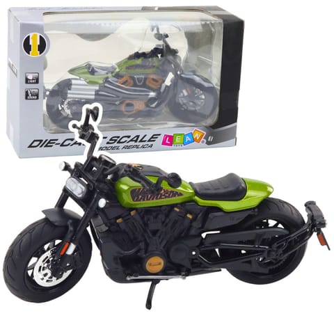 ⁨Motocykl Chopper Metalowy Światła Dźwięki Czarny Zielone Elementy 1:12⁩ w sklepie Wasserman.eu