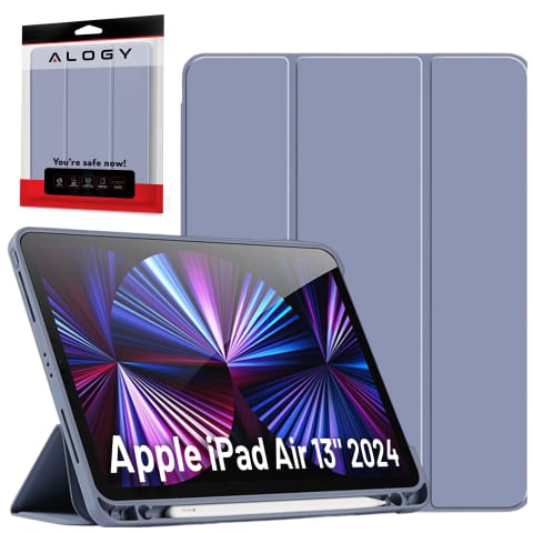 Etui ochronne z rysikiem do Apple iPad Air 13" 2024/2025, iPad Pro 12.9" 2018-2022 obudowa na tablet Fioletowe w sklepie Wasserman.eu