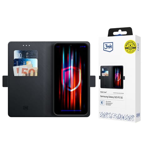 ⁨Etui na telefon 3mk Wallet Case portfel do Samsung Galaxy S23 FE zamykane na magnes Czarne⁩ w sklepie Wasserman.eu