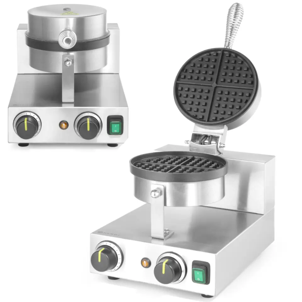 ⁨Single round waffle maker for Belgian waffles TEFLON Waffle 190 mm - Hendi 212172⁩ at Wasserman.eu