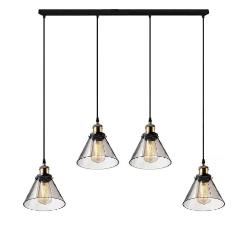 ⁨NY Loft No.1 CL_4_smoky Szklany Żyrandol (Barwa światła barwa ciepła, Kolor dymny, Możliwość ściemniania tak)⁩ w sklepie Wasserman.eu