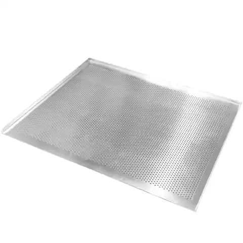 ⁨Perforated sheet metal for convection oven with 3 edges 470 x 340 mm - Hendi 617229⁩ at Wasserman.eu